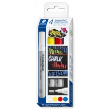 Staedtler Lumocolor marcador de tiza Bala Azul, Rojo, Blanco, Amarillo 4 pieza(s) (Espera 4 dias)